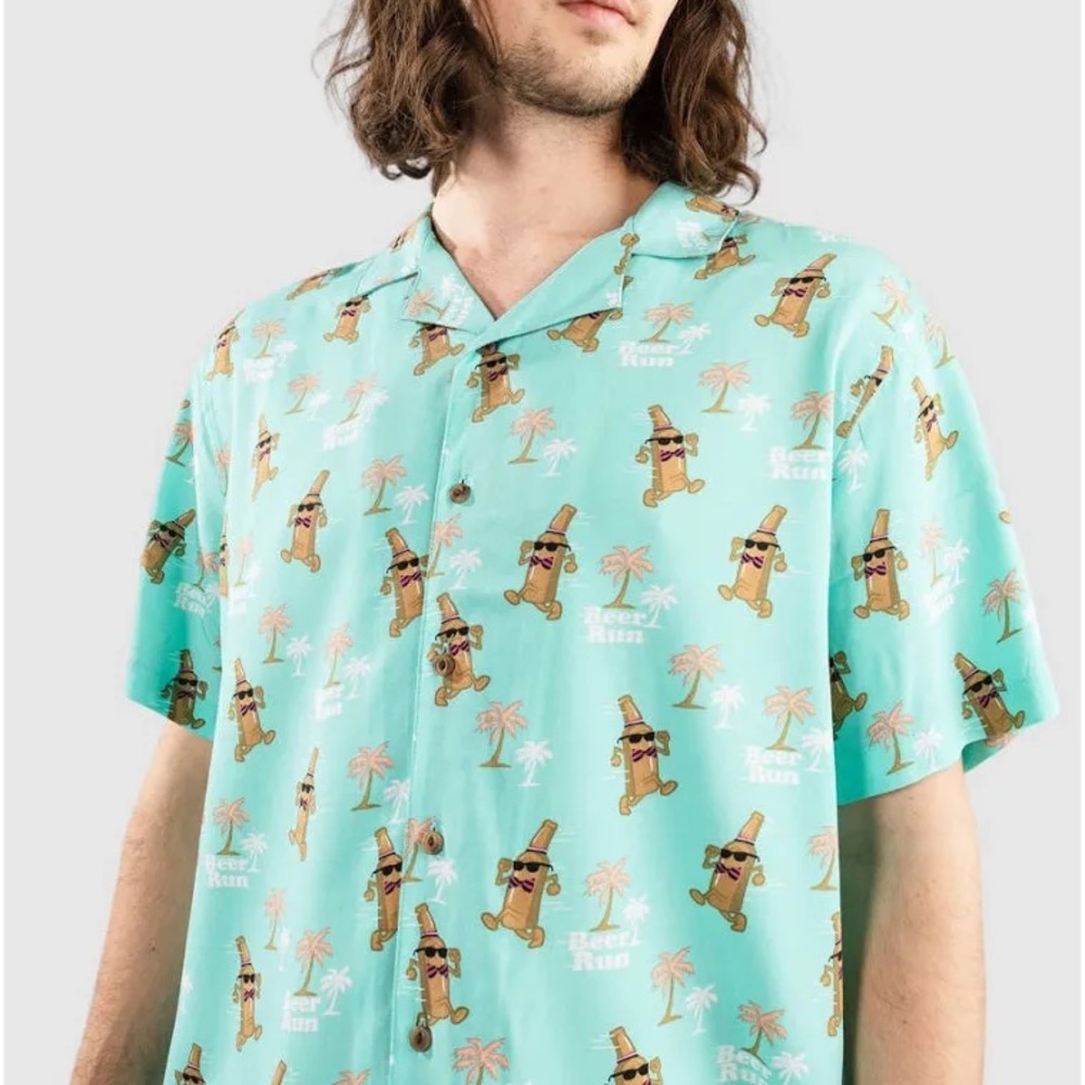 Party Pants Beer Run Short Sleeved Button Up